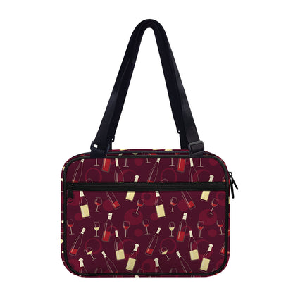Glasses And Bottles Of Wine Print Double Strap Bible Bag