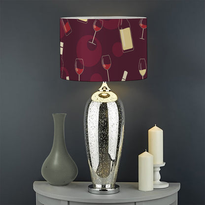 Glasses And Bottles Of Wine Print Drum Lamp Shade