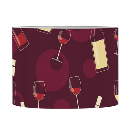 Glasses And Bottles Of Wine Print Drum Lamp Shade