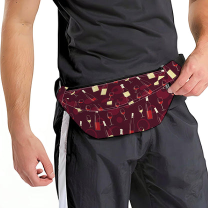 Glasses And Bottles Of Wine Print Fanny Pack