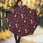 Glasses And Bottles Of Wine Print Foldable Umbrella