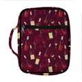 Glasses And Bottles Of Wine Print Front Pocket Bible Bag