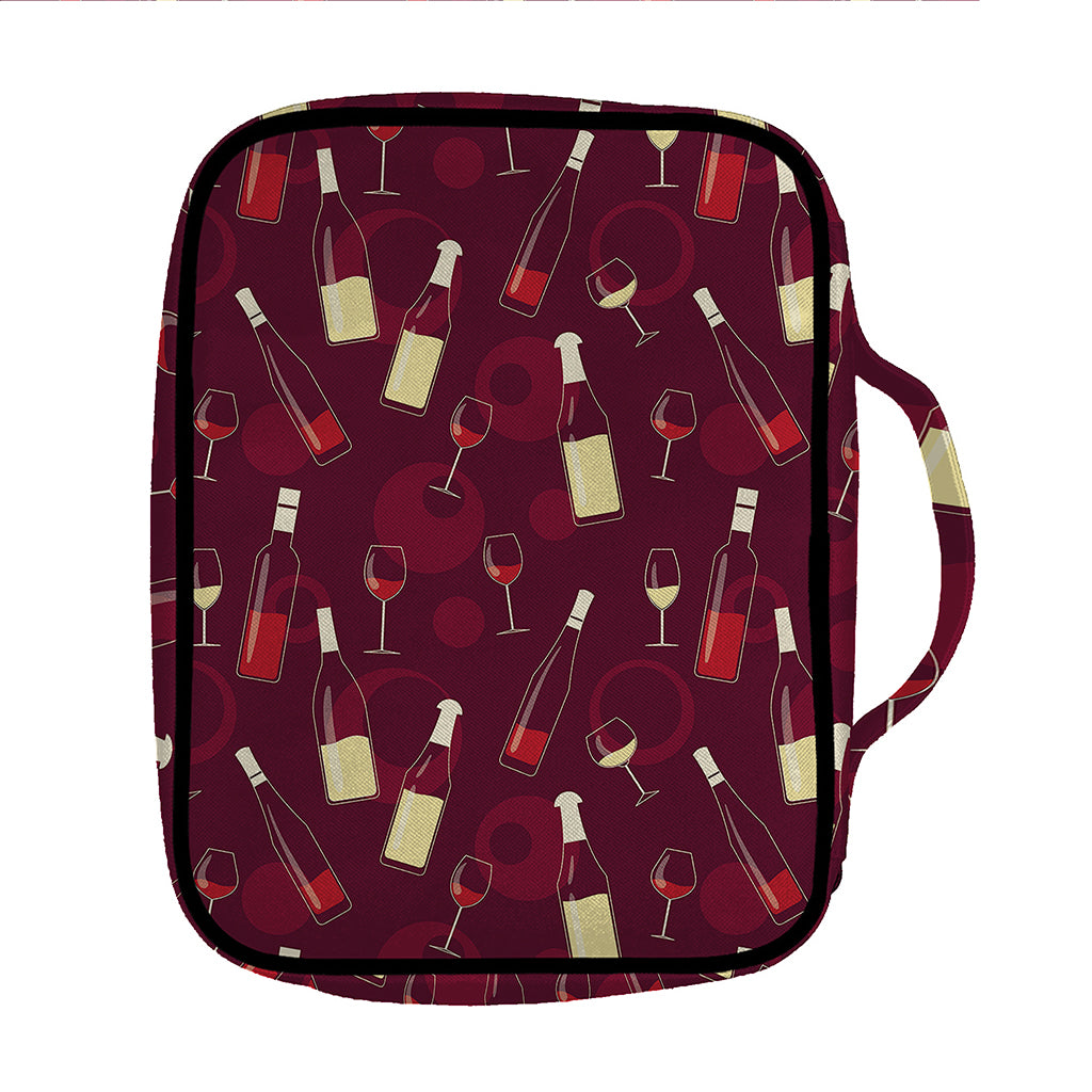 Glasses And Bottles Of Wine Print Front Pocket Bible Bag