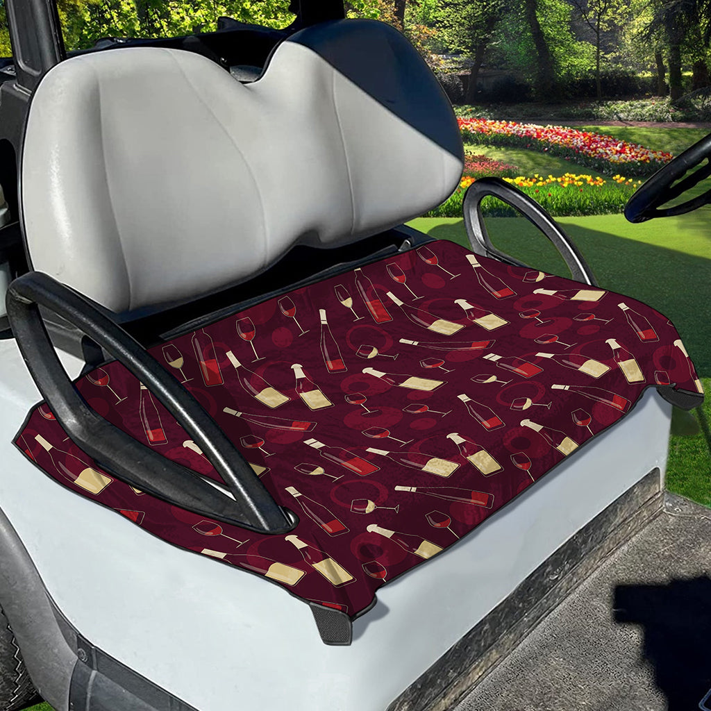 Glasses And Bottles Of Wine Print Golf Cart Seat Cover