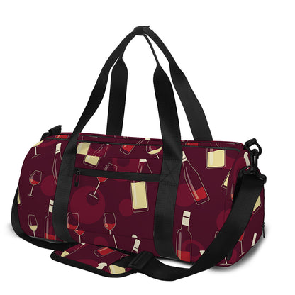 Glasses And Bottles Of Wine Print Gym Bag