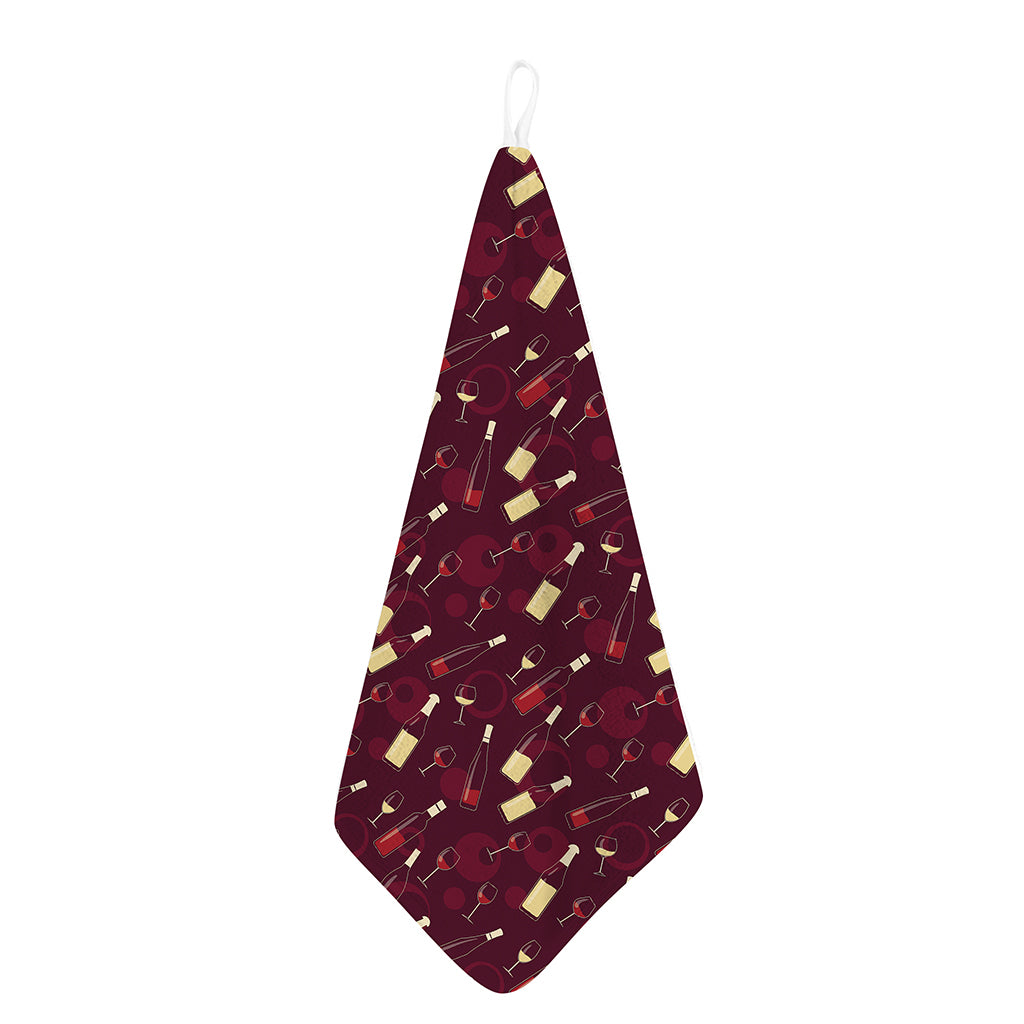 Glasses And Bottles Of Wine Print Hand Towel