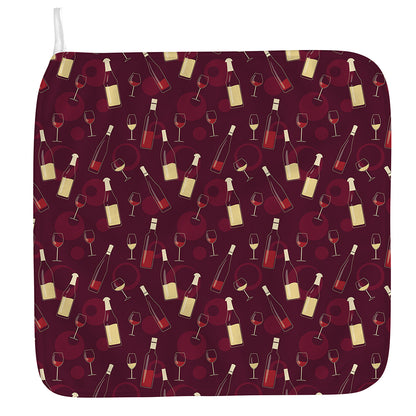 Glasses And Bottles Of Wine Print Hand Towel