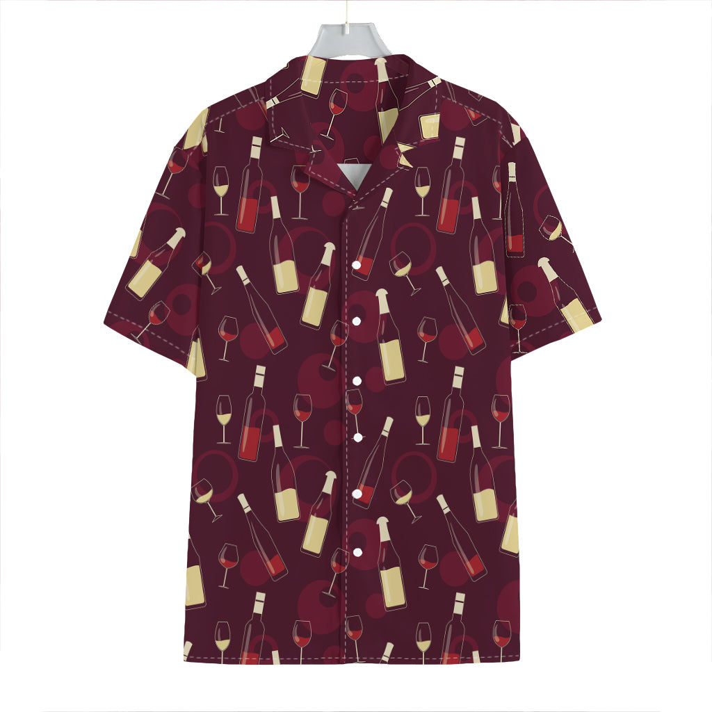 Glasses And Bottles Of Wine Print Hawaiian Shirt