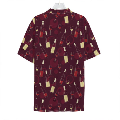 Glasses And Bottles Of Wine Print Hawaiian Shirt