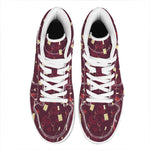 Glasses And Bottles Of Wine Print High Top Leather Sneakers