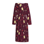 Glasses And Bottles Of Wine Print Hooded Bathrobe