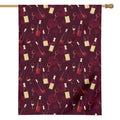 Glasses And Bottles Of Wine Print House Flag