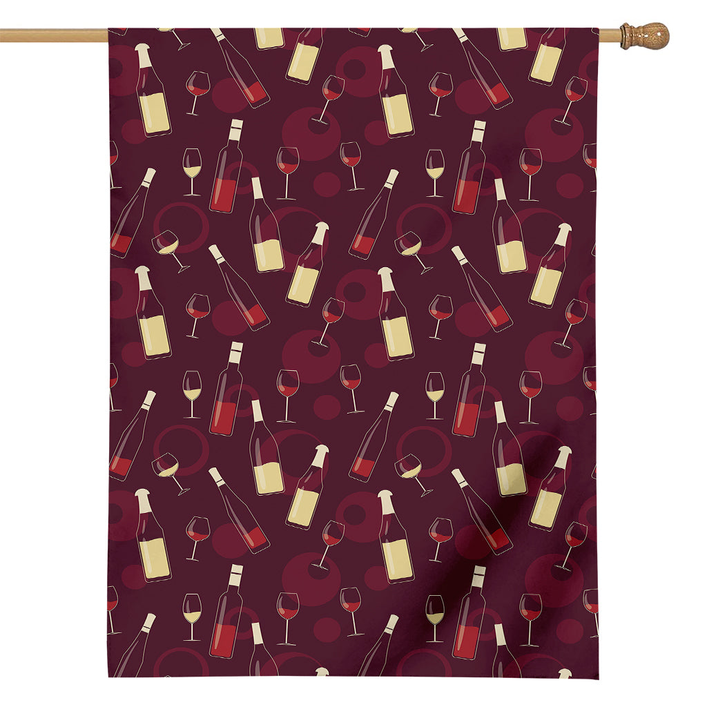 Glasses And Bottles Of Wine Print House Flag