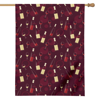Glasses And Bottles Of Wine Print House Flag