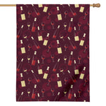 Glasses And Bottles Of Wine Print House Flag