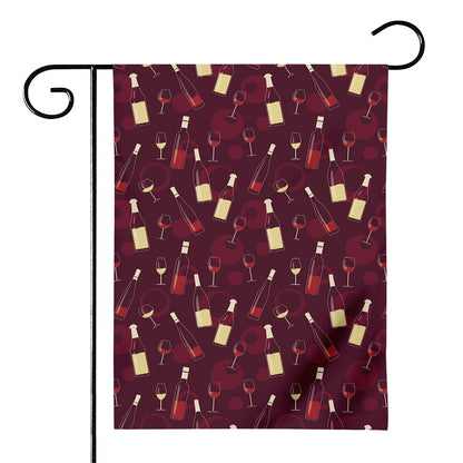 Glasses And Bottles Of Wine Print House Flag