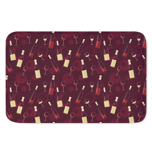 Glasses And Bottles Of Wine Print Indoor Door Mat