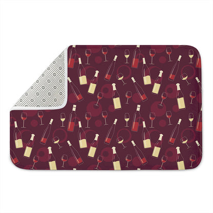 Glasses And Bottles Of Wine Print Indoor Door Mat