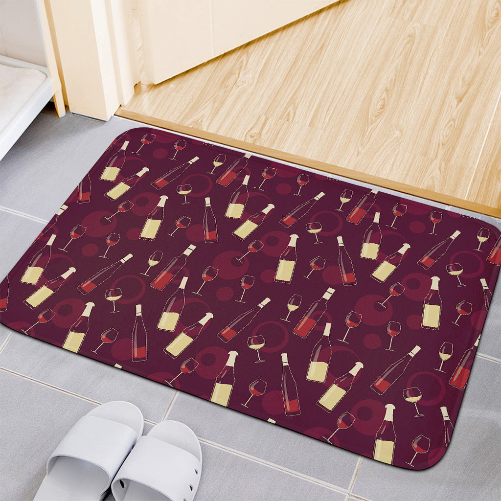 Glasses And Bottles Of Wine Print Indoor Door Mat