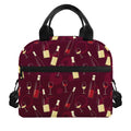 Glasses And Bottles Of Wine Print Insulated Lunch Bag
