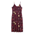 Glasses And Bottles Of Wine Print Jersey Midi Cami Dress