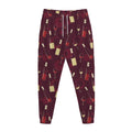 Glasses And Bottles Of Wine Print Jogger Pants