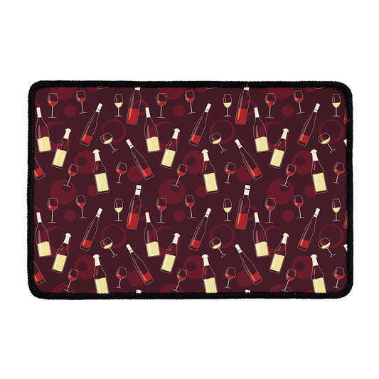 Glasses And Bottles Of Wine Print Kitchen Mat
