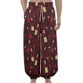 Glasses And Bottles Of Wine Print Lantern Pants