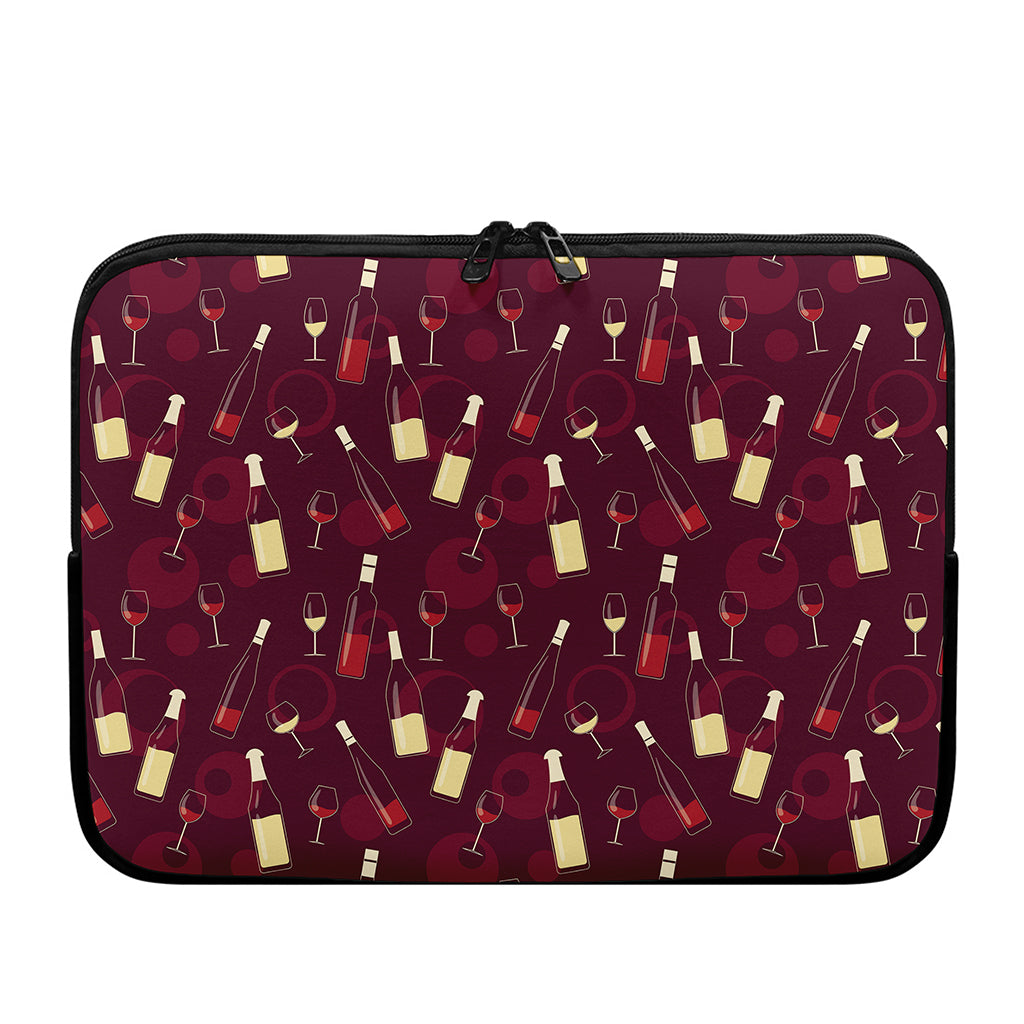 Glasses And Bottles Of Wine Print Laptop Sleeve