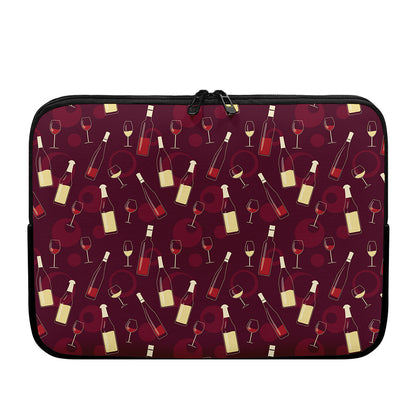 Glasses And Bottles Of Wine Print Laptop Sleeve
