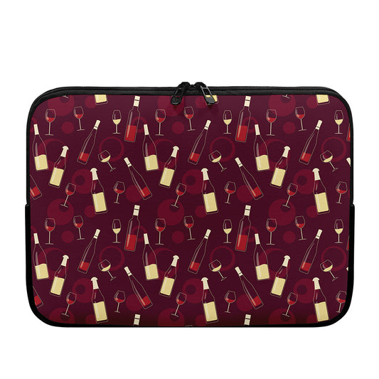 Glasses And Bottles Of Wine Print Laptop Sleeve