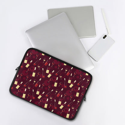 Glasses And Bottles Of Wine Print Laptop Sleeve