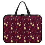 Glasses And Bottles Of Wine Print Laptop Sleeve With Handle