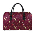 Glasses And Bottles Of Wine Print Leather Duffel Bag