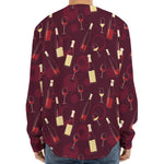 Glasses And Bottles Of Wine Print Long Sleeve Baseball Jersey