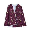 Glasses And Bottles Of Wine Print Long Sleeve Short Coat