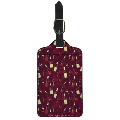 Glasses And Bottles Of Wine Print Luggage Tag