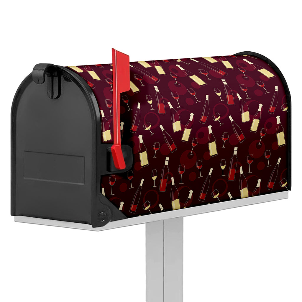 Glasses And Bottles Of Wine Print Mailbox Cover