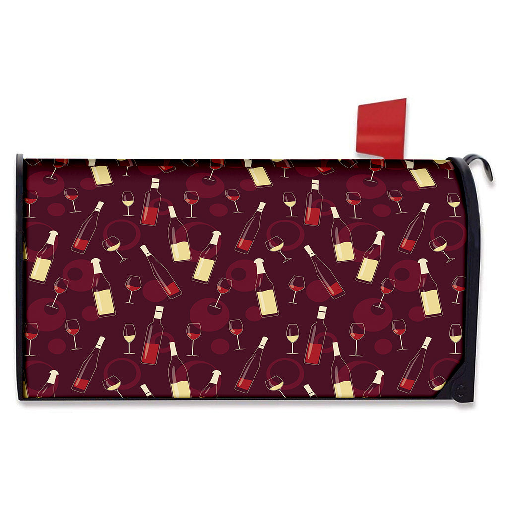 Glasses And Bottles Of Wine Print Mailbox Cover
