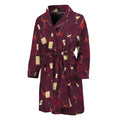Glasses And Bottles Of Wine Print Men's Bathrobe