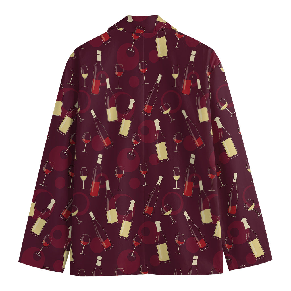 Glasses And Bottles Of Wine Print Men's Blazer