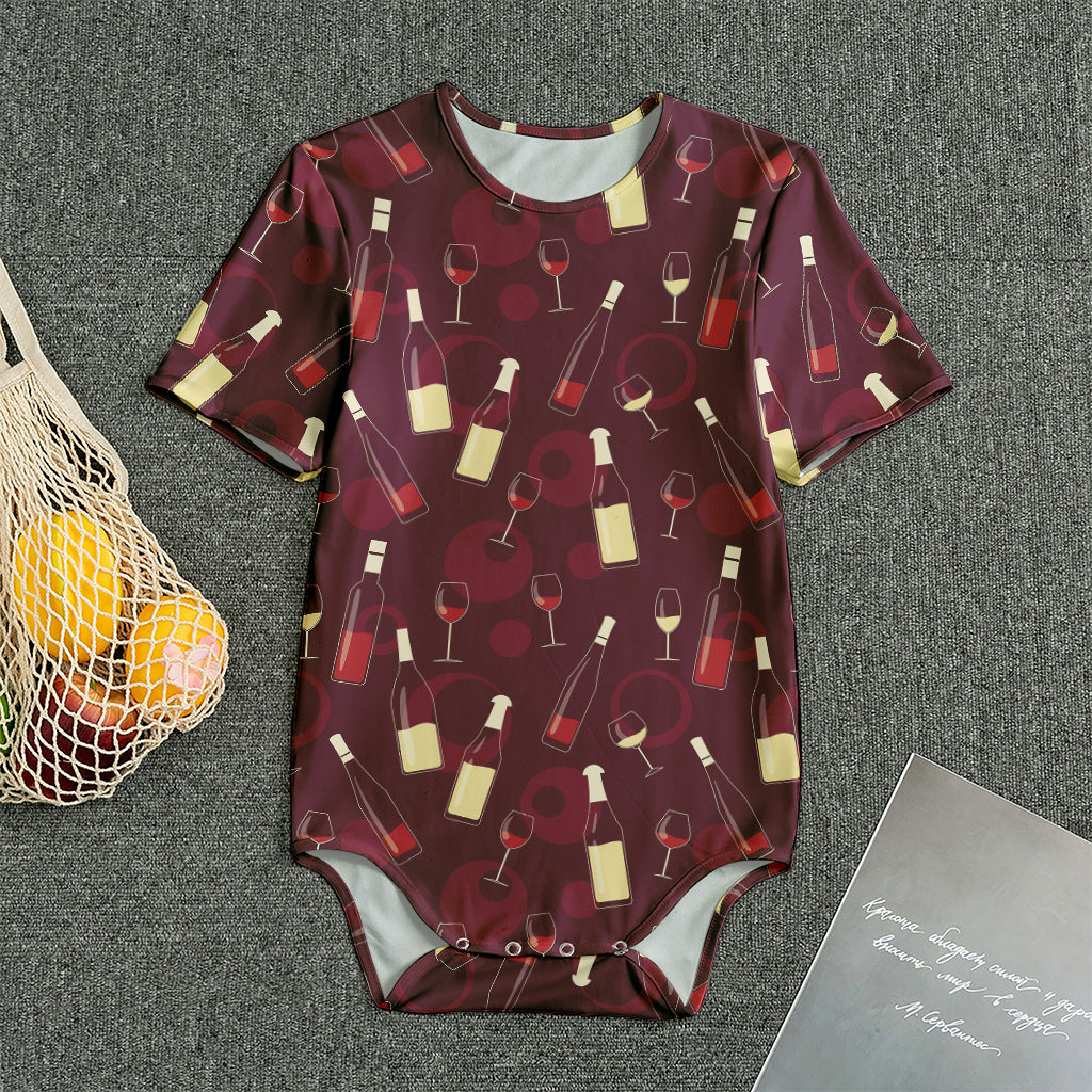 Glasses And Bottles Of Wine Print Men's Bodysuit