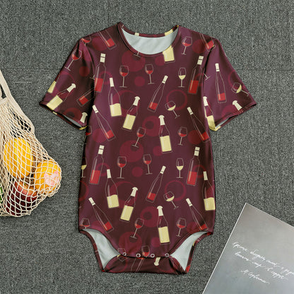 Glasses And Bottles Of Wine Print Men's Bodysuit
