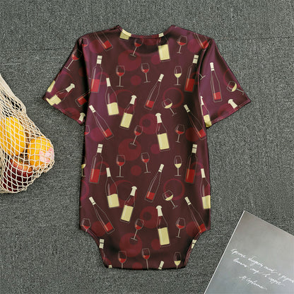 Glasses And Bottles Of Wine Print Men's Bodysuit