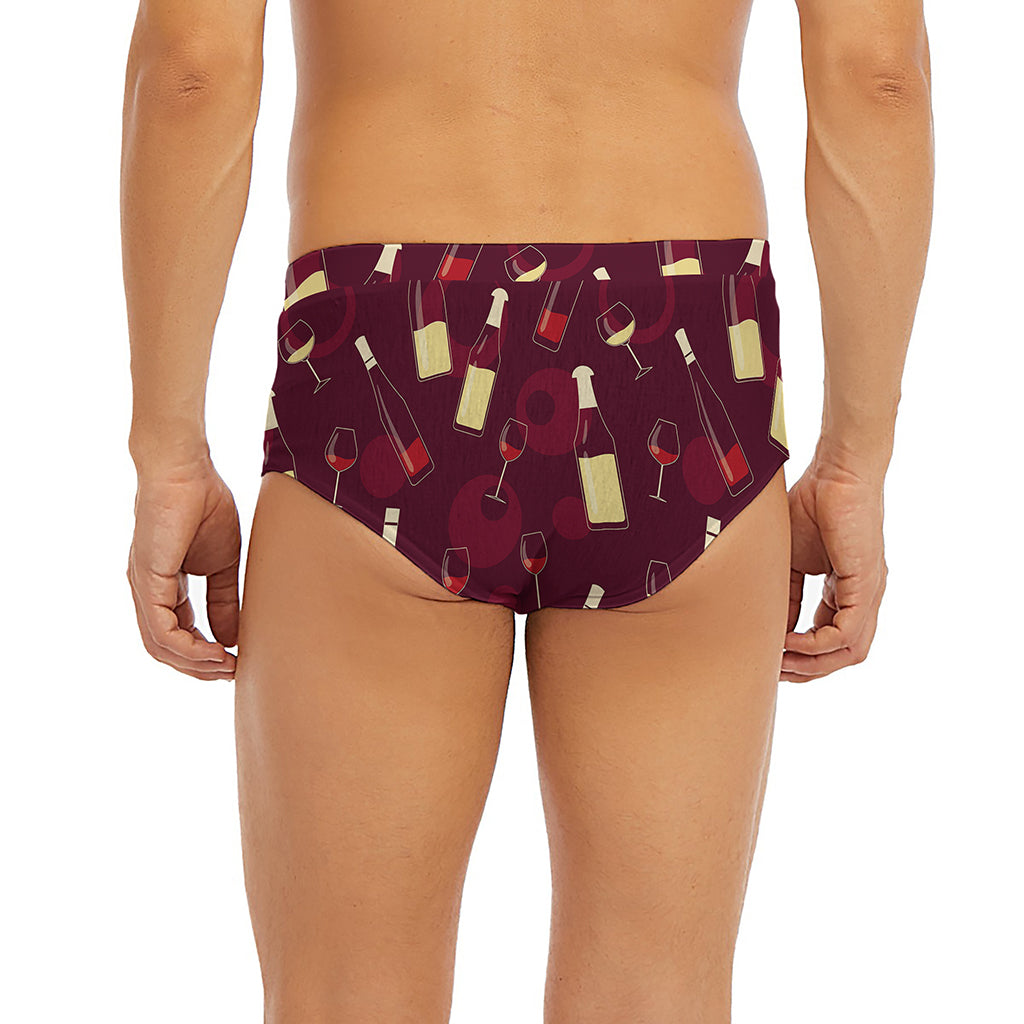 Glasses And Bottles Of Wine Print Men's Briefs