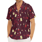 Glasses And Bottles Of Wine Print Men's Deep V-Neck Shirt