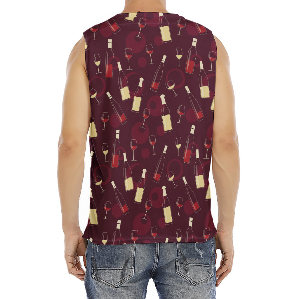 Glasses And Bottles Of Wine Print Men's Fitness Tank Top