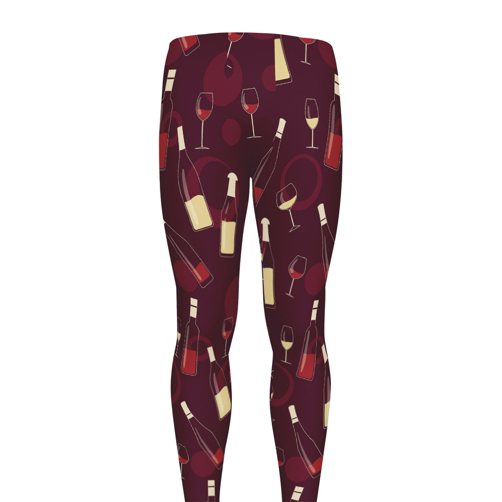 Glasses And Bottles Of Wine Print Men's leggings