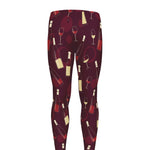 Glasses And Bottles Of Wine Print Men's leggings