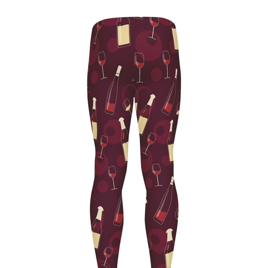 Glasses And Bottles Of Wine Print Men's leggings
